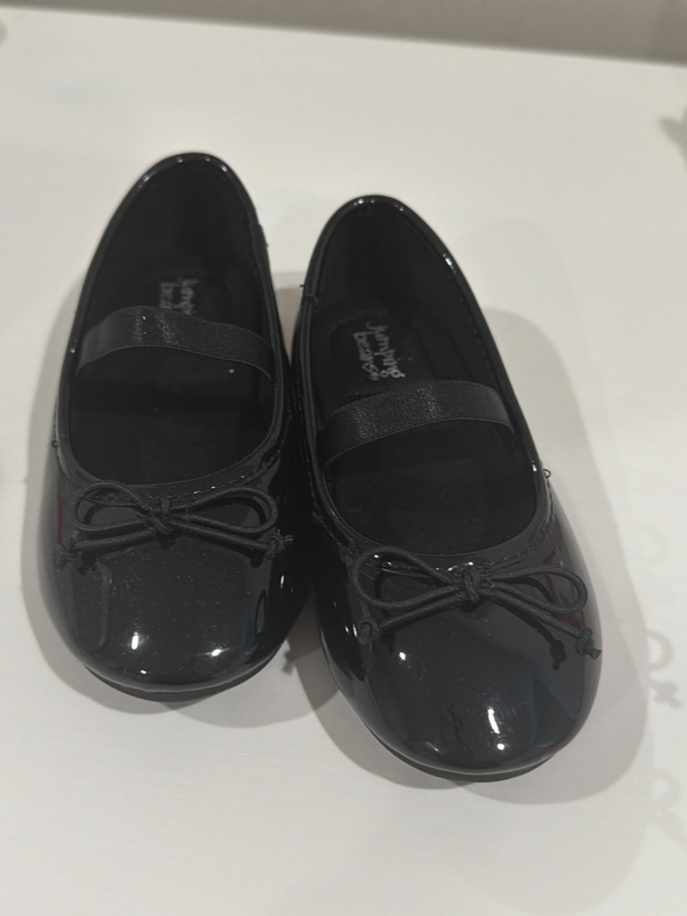 jumping beans Black Patent Mary Jane Flats with Bow